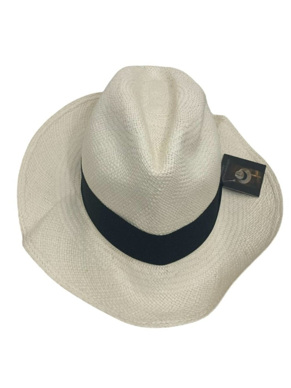 Authentic Ecuador Panama Hat Montecristi Toquilla Straw Fedora 59 NWT Handwoven